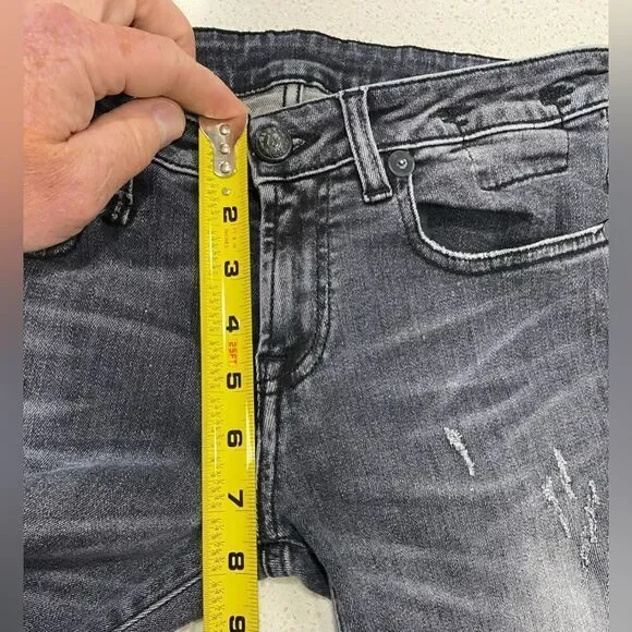 R13 Kate Skinny Jeans Orion Black 26x27 Made in Italy Distressed EUC - Picture 12 of 13